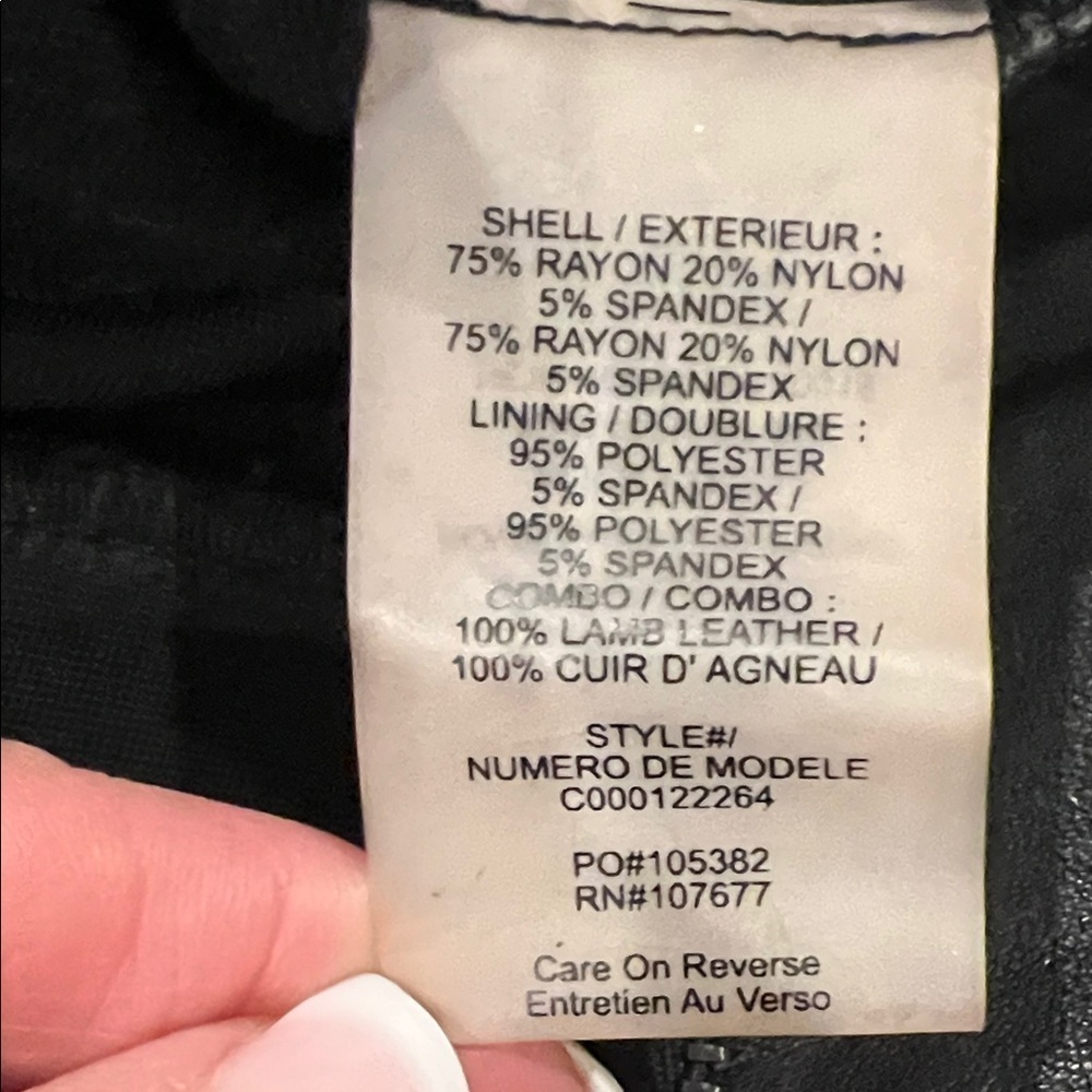 Alice + Olivia Black Lamb Leather Zipper Leggings Size 0 - Picture 8 of 11